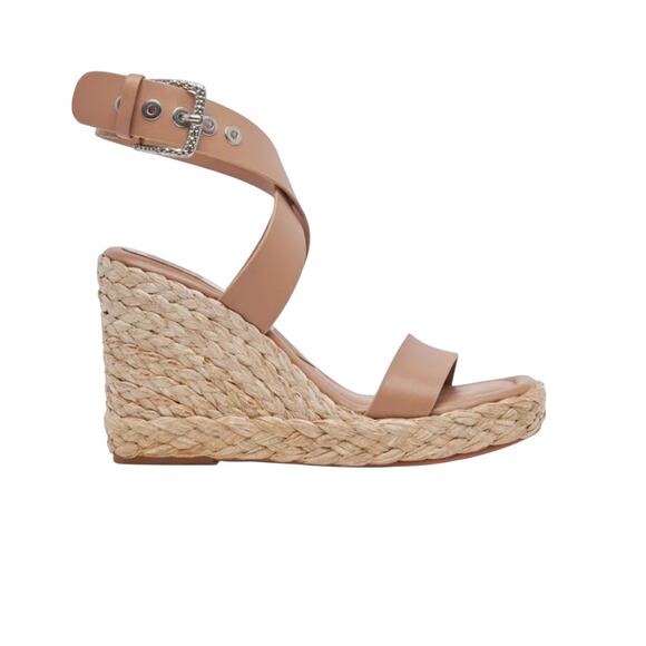 New! Dolce Vita Aldona Crisscross Ankle Strap Espadrille Wedge Sandals - Size 9 - Picture 2 of 11